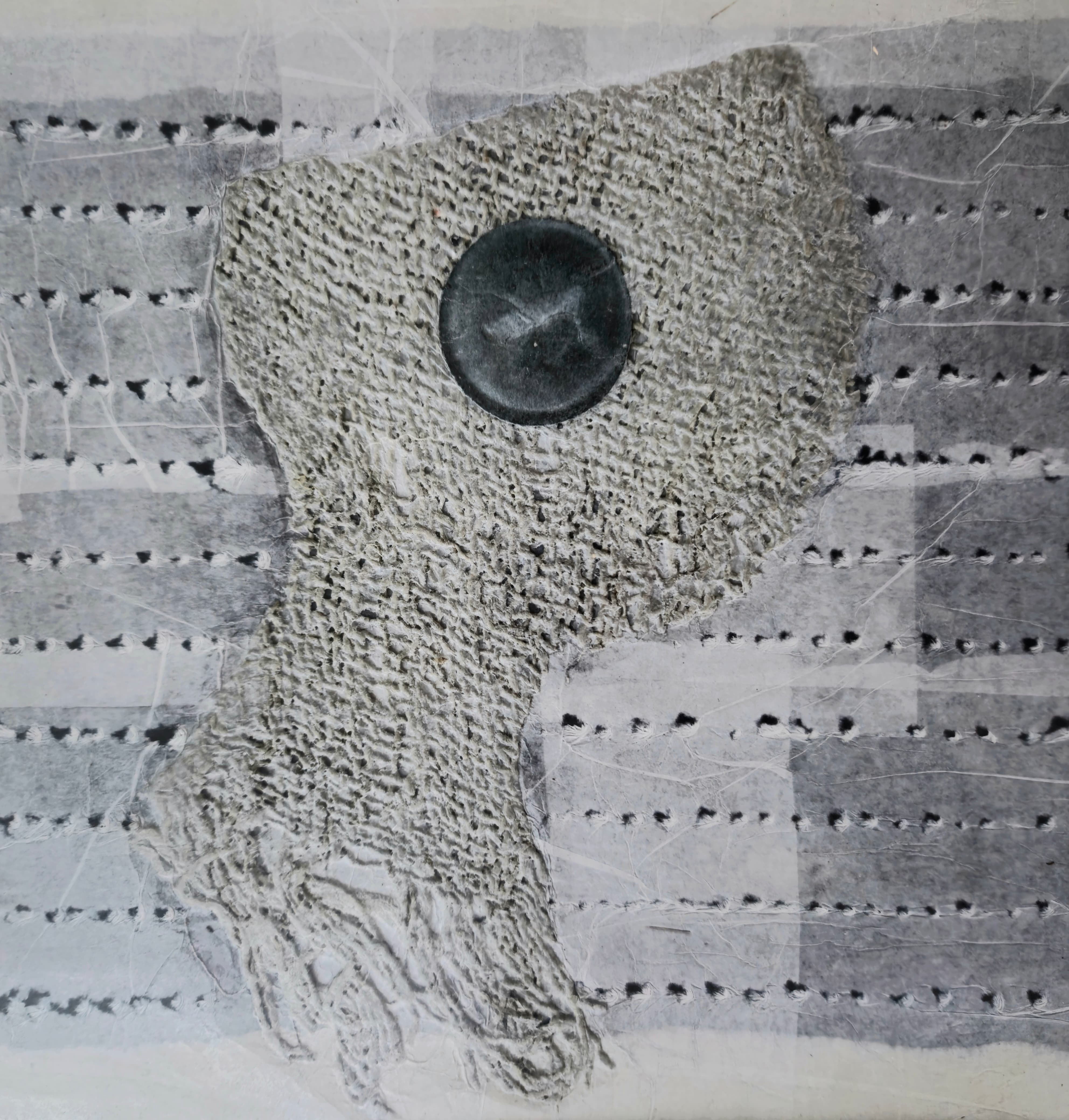 Paper collage on canvas