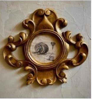Opulence (2023) Ink on Paper & textile, framed in found wooden ornate vintage frame
