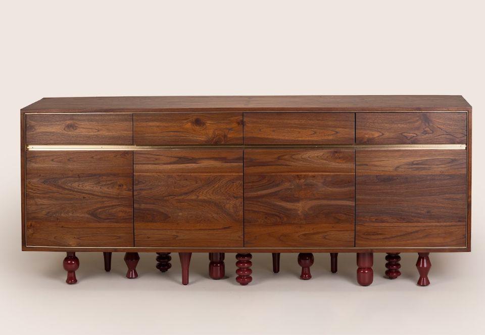 Leg-Oh (Storage Console) Wood + Brass